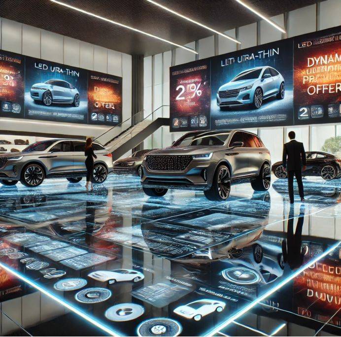 新巴可LED超薄地墊屏 革新汽車營銷的科技利器